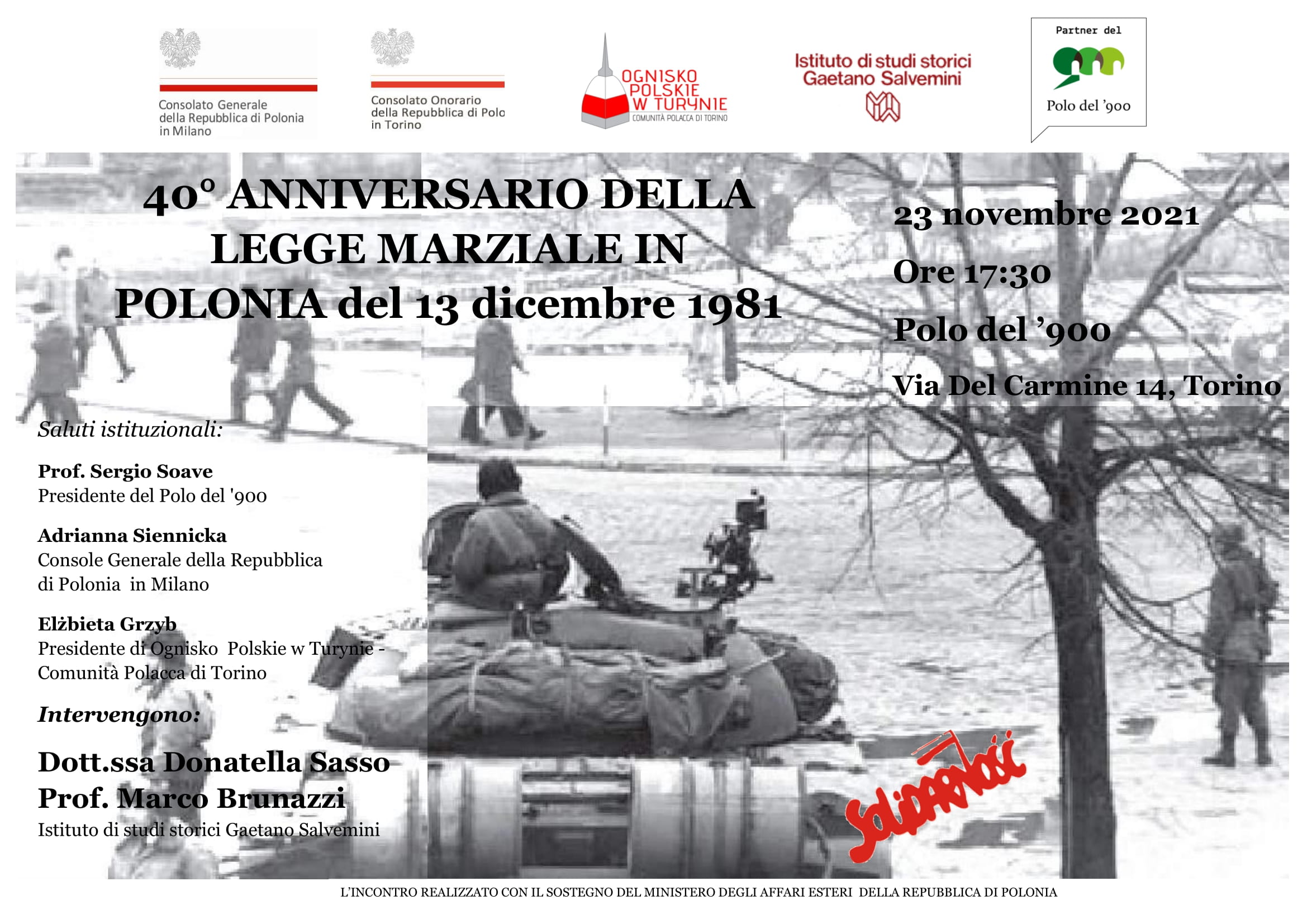 40° anniversario dell’introduzione in Polonia dello stato di guerra-CONFERENZA