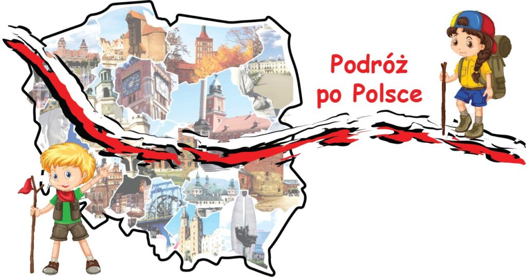rysunek mapa polski i dziecko