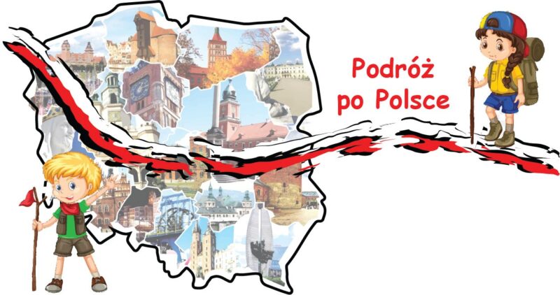 rysunek mapa polski i dziecko