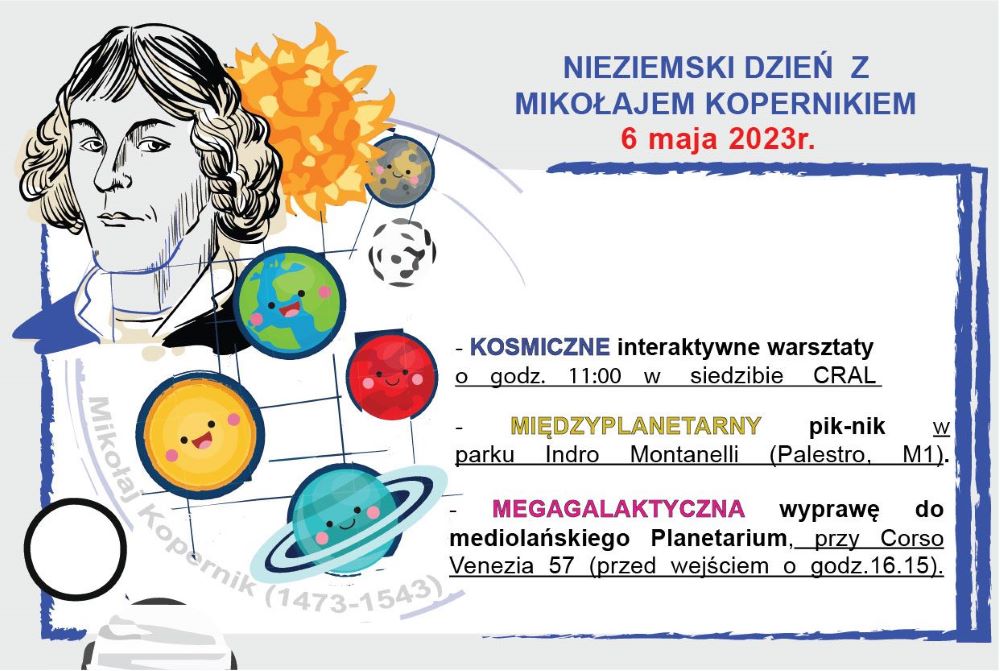 Nieziemski dzień z Mikołajem Kopernikiem, 6 maj 2023 r. – Rok Mikołaja Kopernika – uczczony przez Związek Polaków w Mediolanie
