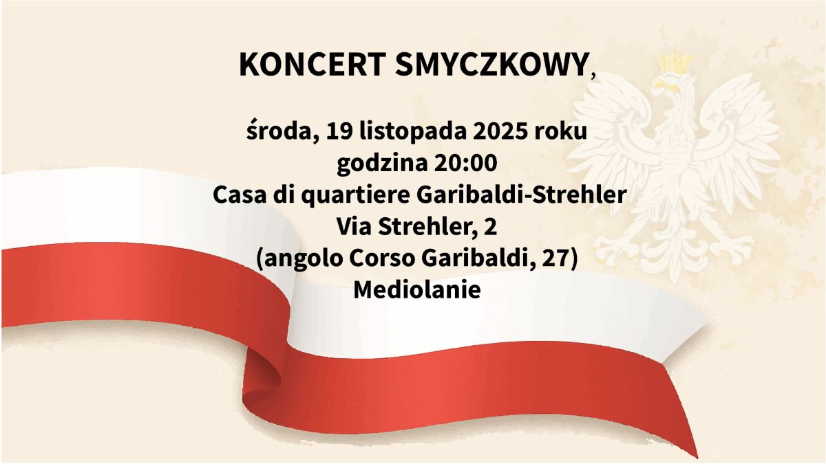 Koncert smyczkowy – 19 listopada 2025 – godz.20:00