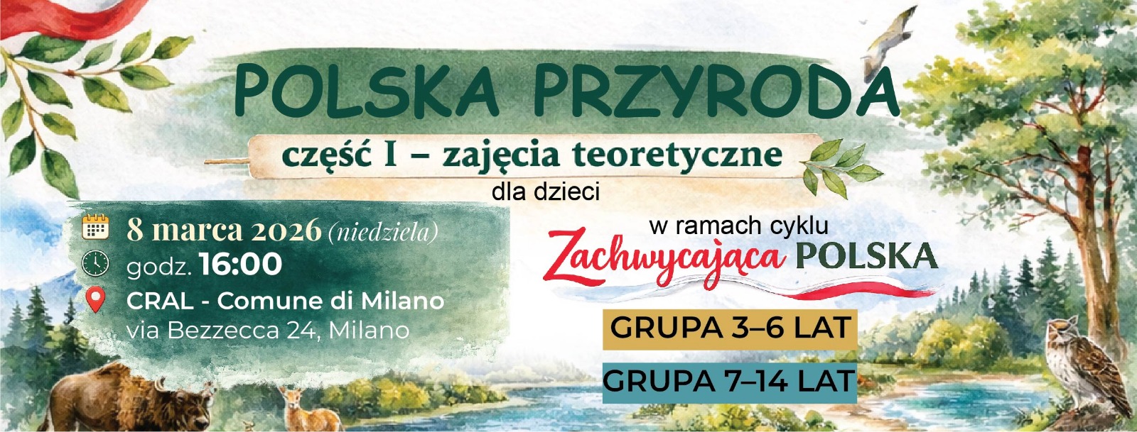 Zajęcia edukacyjne dla dzieci POLSKA PRZYRODA – 8 marca 2026 – godz. 16:00