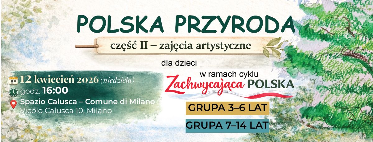Zajęcia edukacyjne dla dzieci „Polska Przyroda” – 12 kwietnia 2026 – godz. 16:00